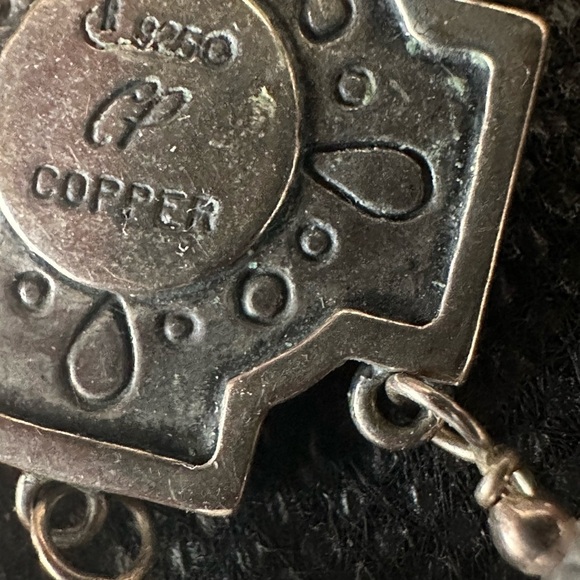 Sterling Silver Opal and Copper Earrings - Picture 2 of 4